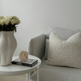 bright decor in a white room